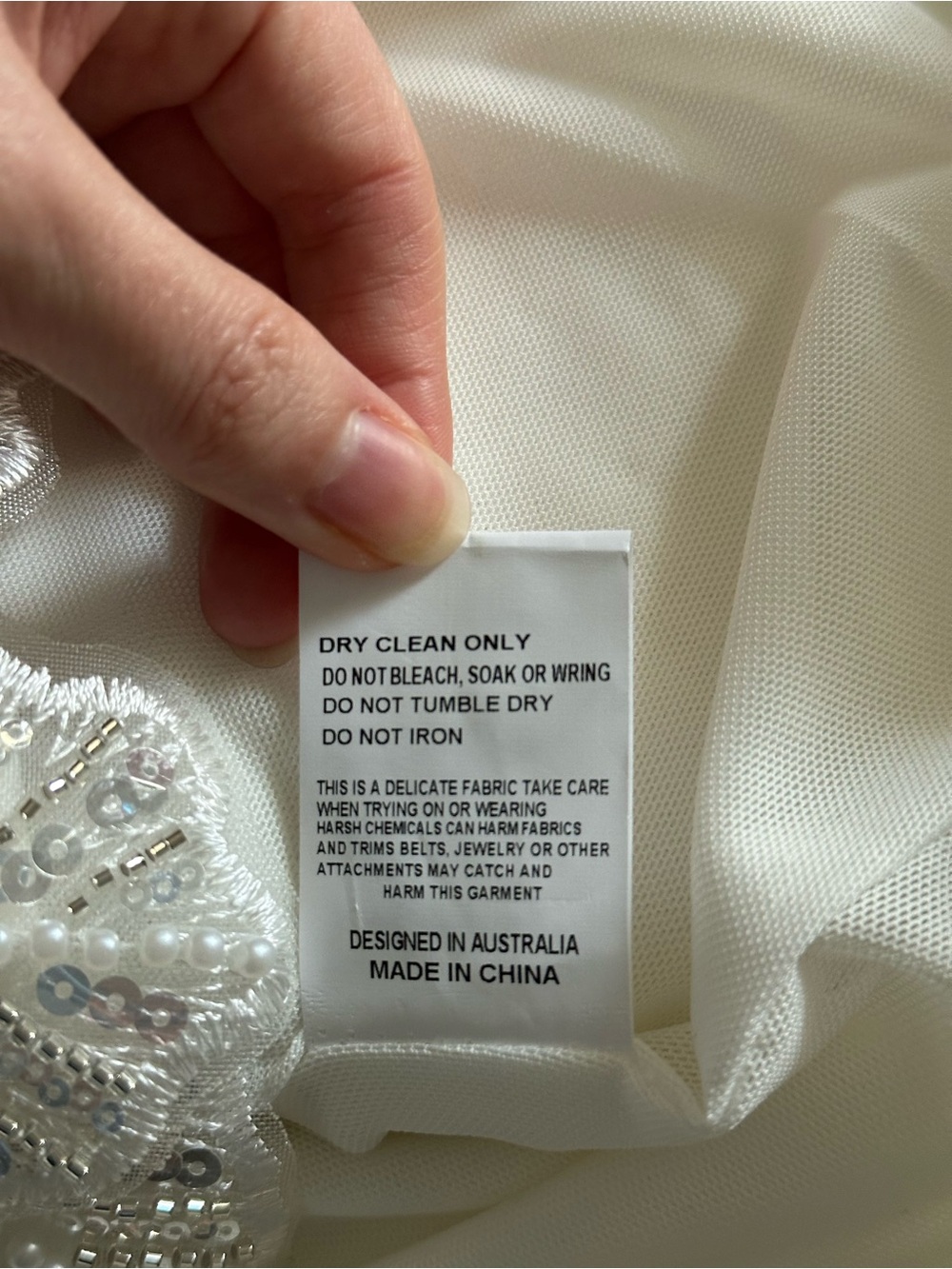 Elliatt Skye Floral Appliqué White Mini Dress - Size Small - Picture 12 of 16